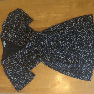 Cutest faux wrap dress with flutter sleeves